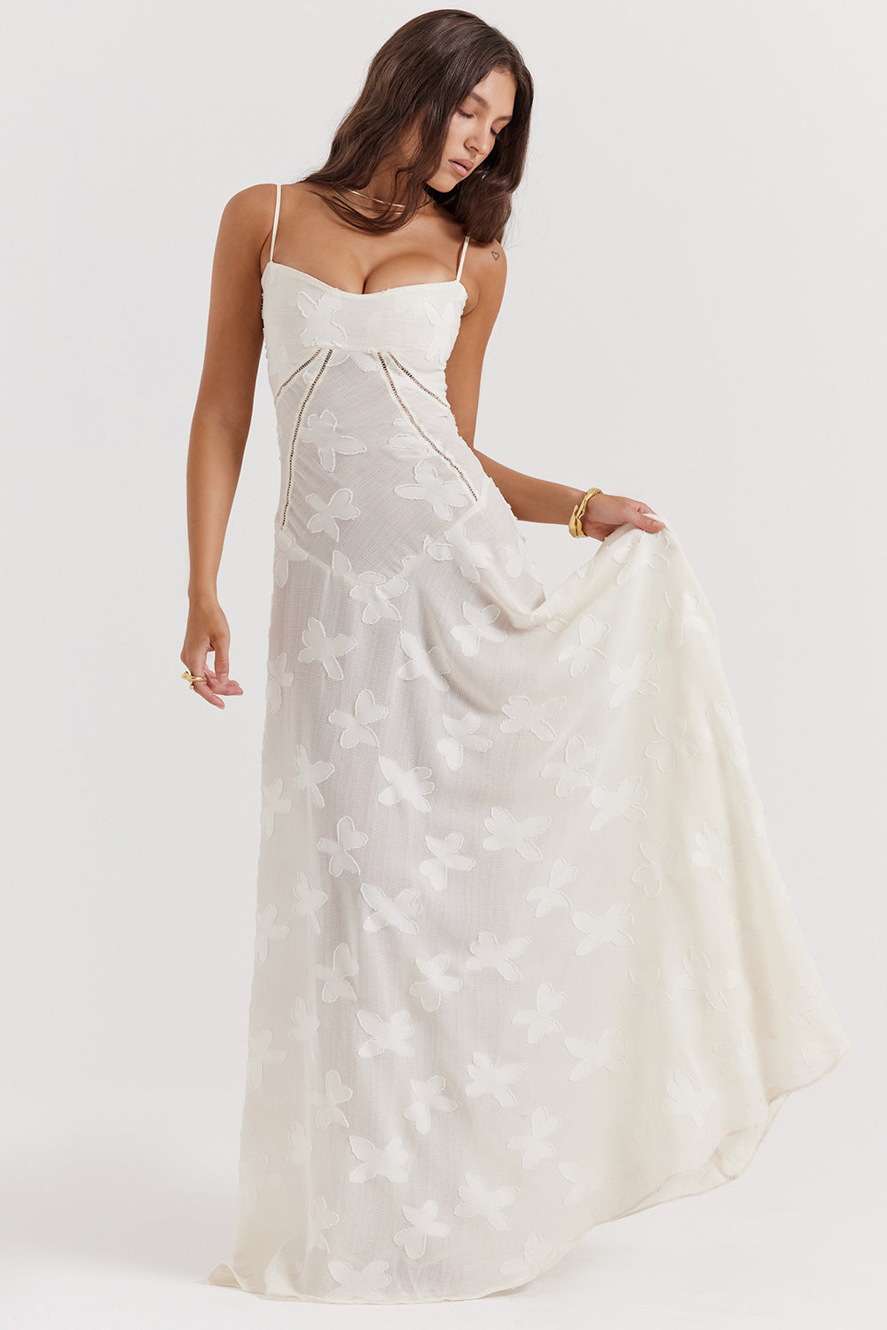 Floral party dress with adjustable straps