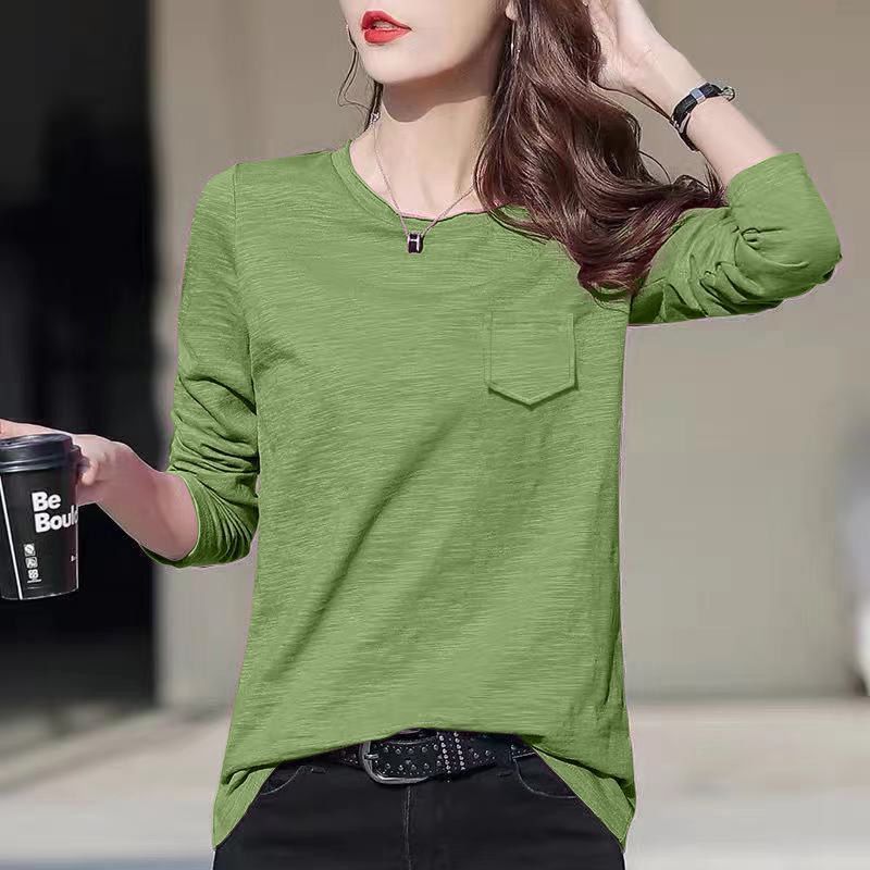 Women's relaxed fit slub cotton long sleeve