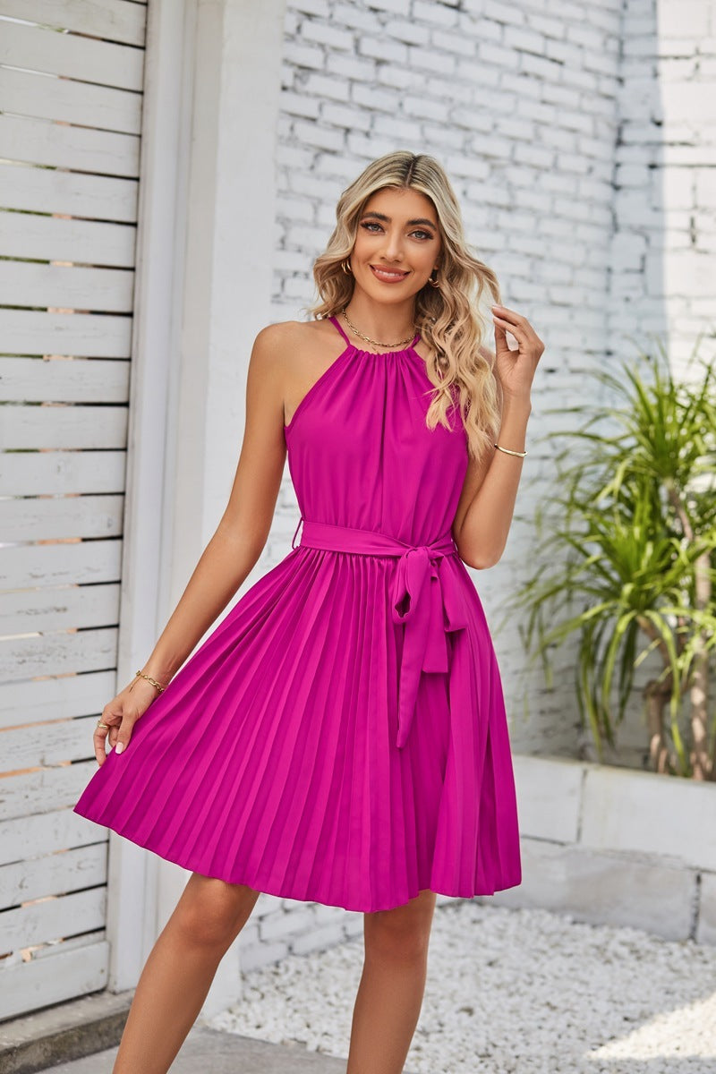 Lightweight sleeveless party dress ideal for evening outings