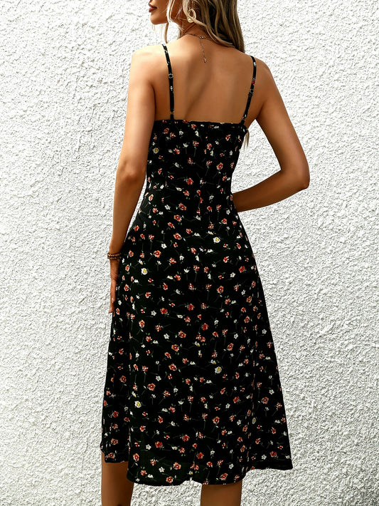Backless Polka Dot Suspender Dress